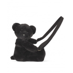 Ursulet din plus geanta crossbody adorabila, 30 cm, negru