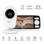Video monitor Petite&Mars Nano 4.0 Alb, ecran HD, zoom digital 3x, raza de actiune 300m, suport pentru pana la 4 camere, comunicare bidirectionala
