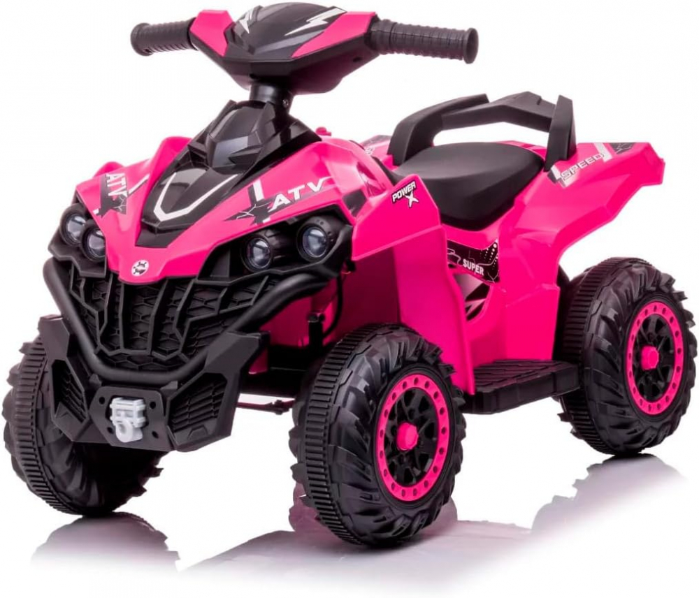 Atv electric pentru copii Nichiduta Power X Speed Pink,2 motoare, acumulator 12V 4.5Ah,roti rezistente,suport picioare, manere ergonomice,efecte sonore,faruri cu lumini led, pornire la buton, pedala acceleratie - 2