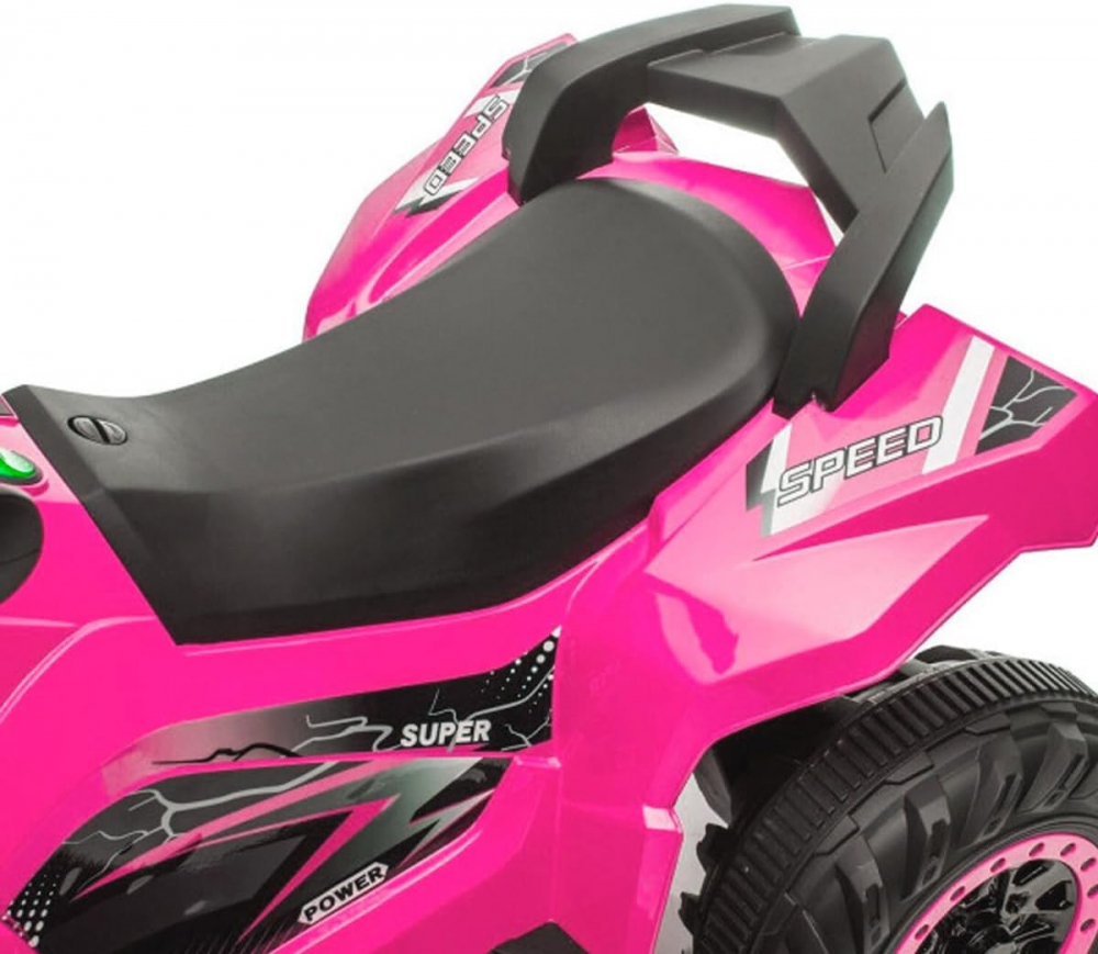 Atv electric pentru copii Nichiduta Power X Speed Pink,2 motoare, acumulator 12V 4.5Ah,roti rezistente,suport picioare, manere ergonomice,efecte sonore,faruri cu lumini led, pornire la buton, pedala acceleratie