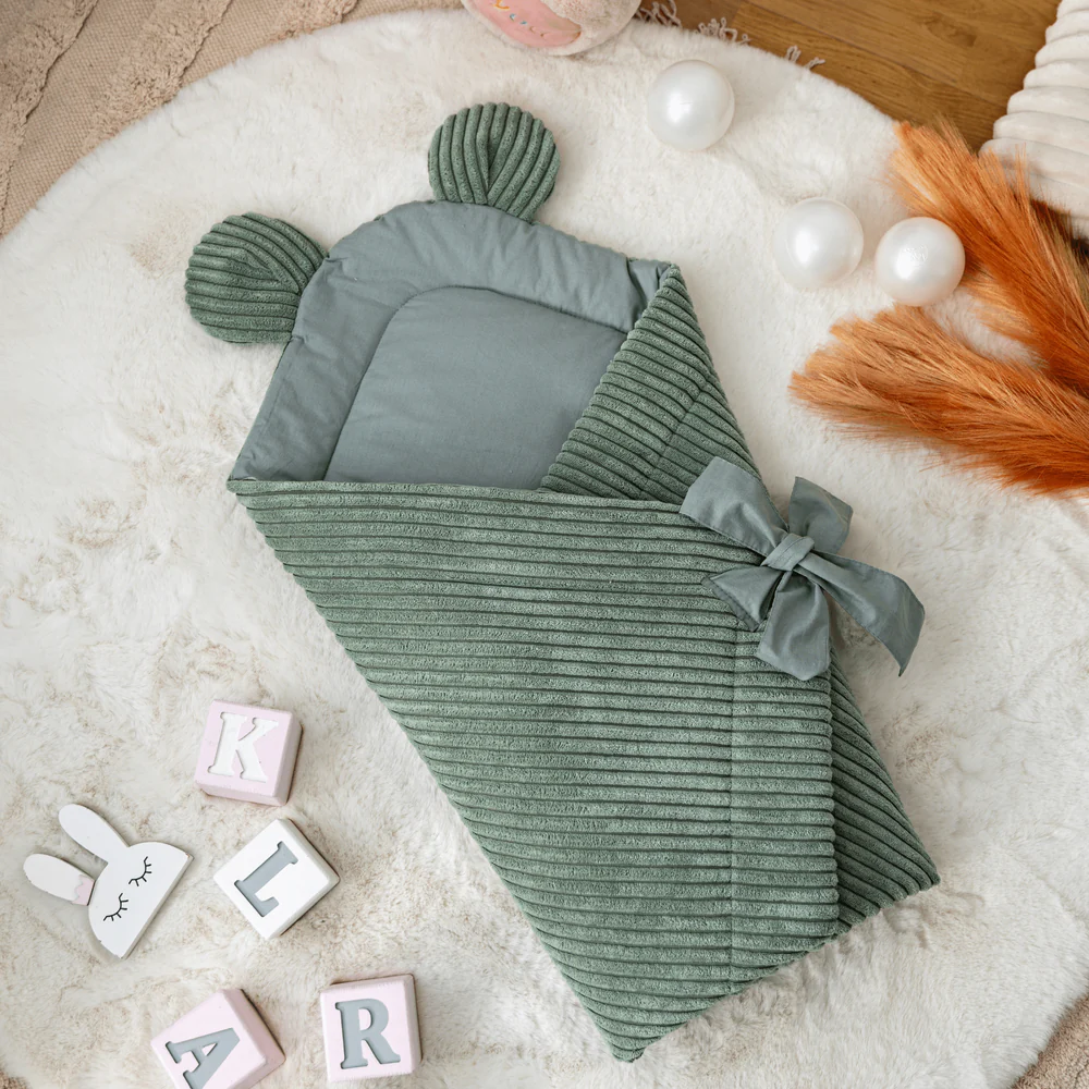 Paturica de infasat pentru bebelusi MeowBaby aesthetic olive green - 3