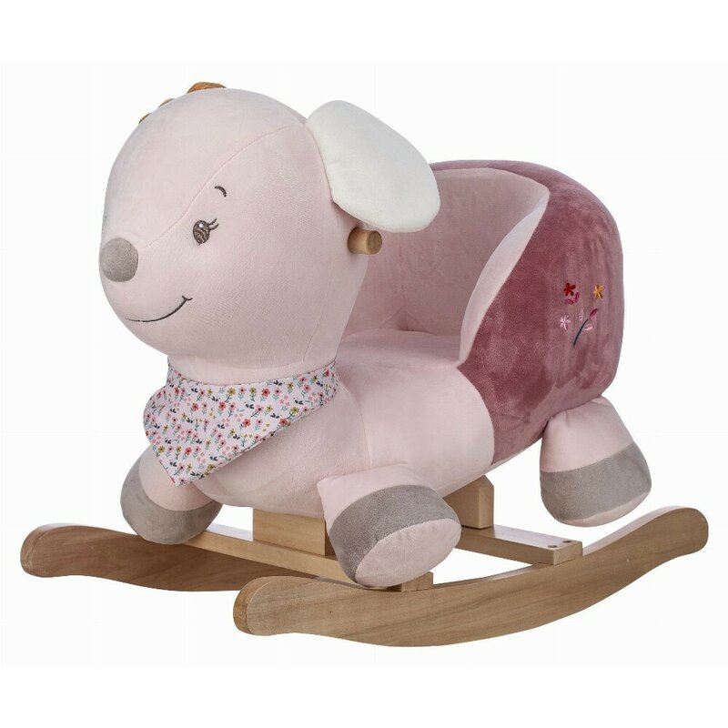 Balansoar pentru copii Free2Play Zoe the Mouse Pink, sa confortabila cu spatar, din lemn, 18 luni+ - 1