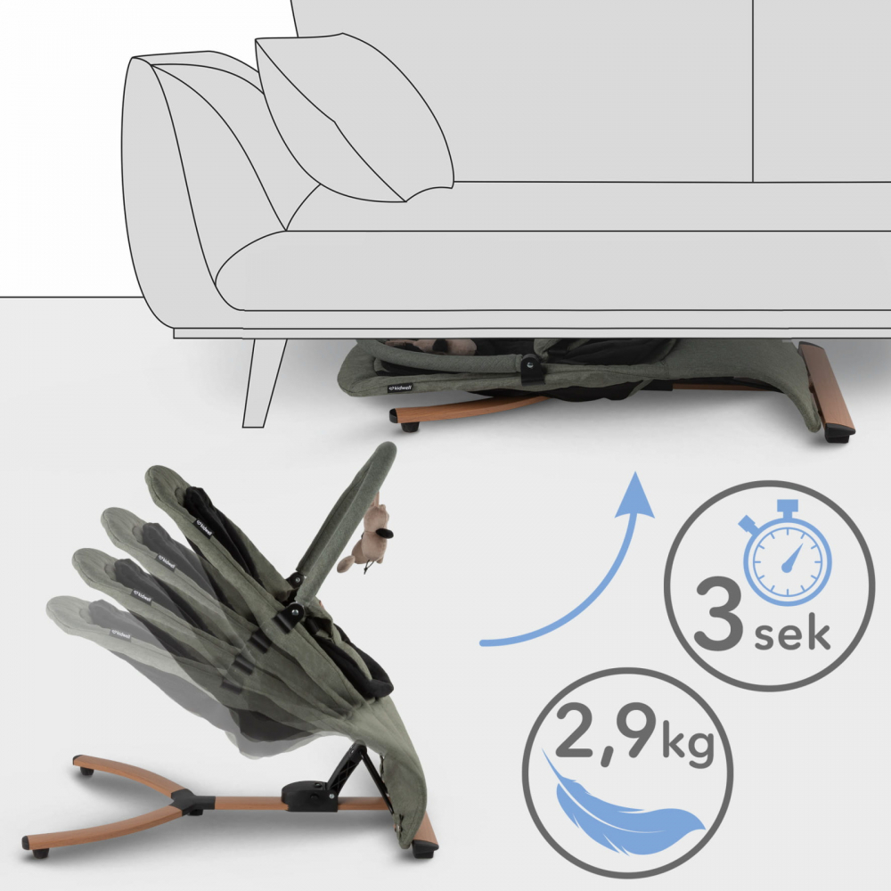 Balansoar pentru bebelusi Kidwell rubi verde si negru pliabil - 2