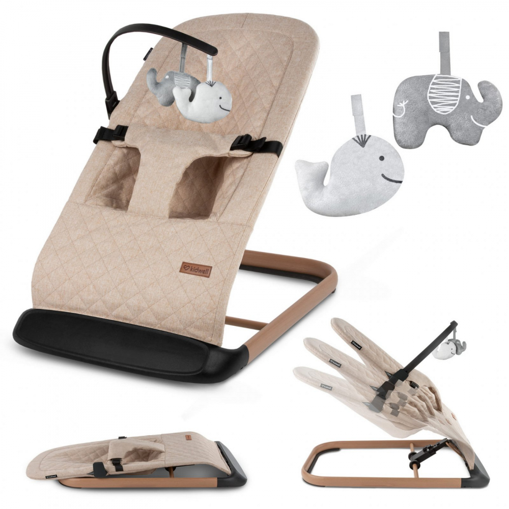 Balansoar pentru copii Kidwell full beige wooden pliabil - 7