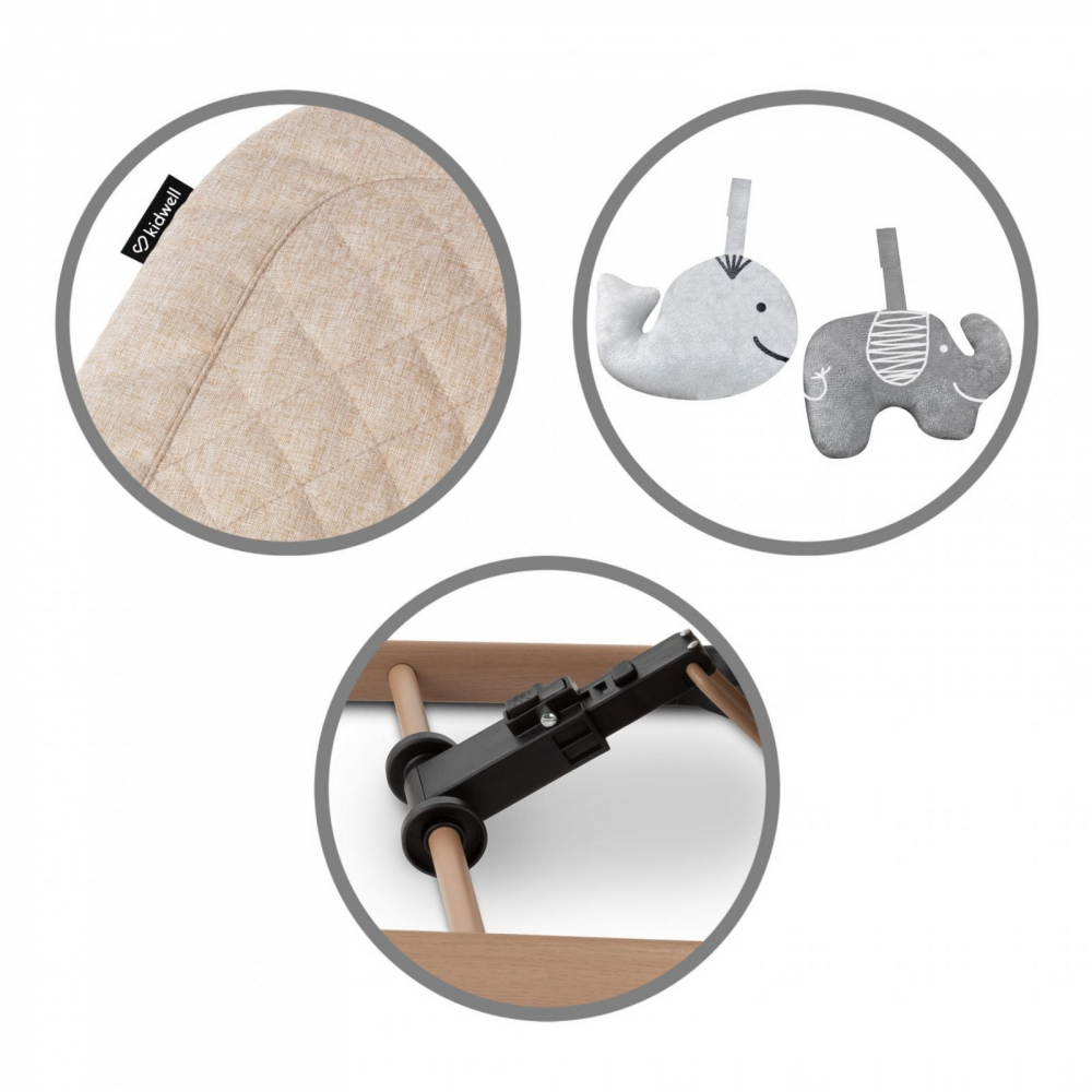 Balansoar pentru copii Kidwell full beige wooden pliabil - 2