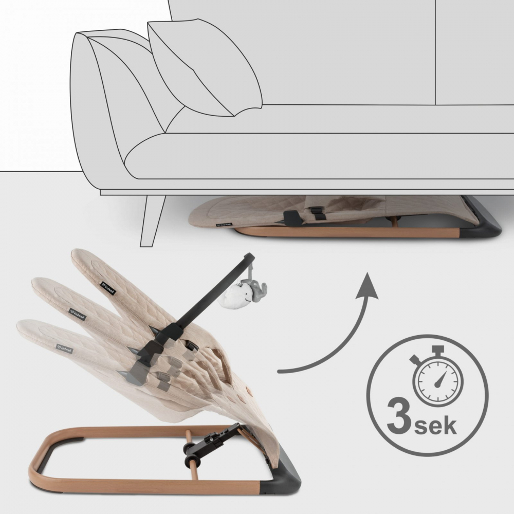 Balansoar pentru copii Kidwell full beige wooden pliabil - 4