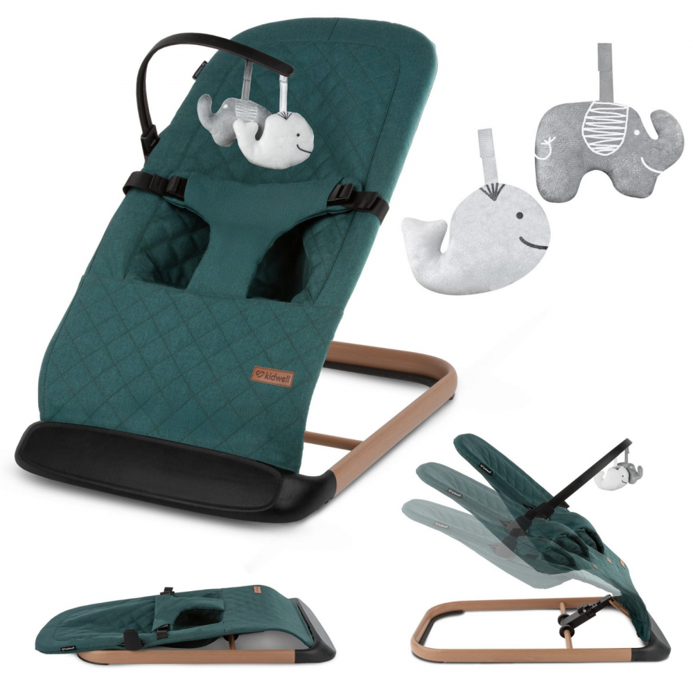 Balansoar pentru copii Kidwell green wooden pliabil - 7