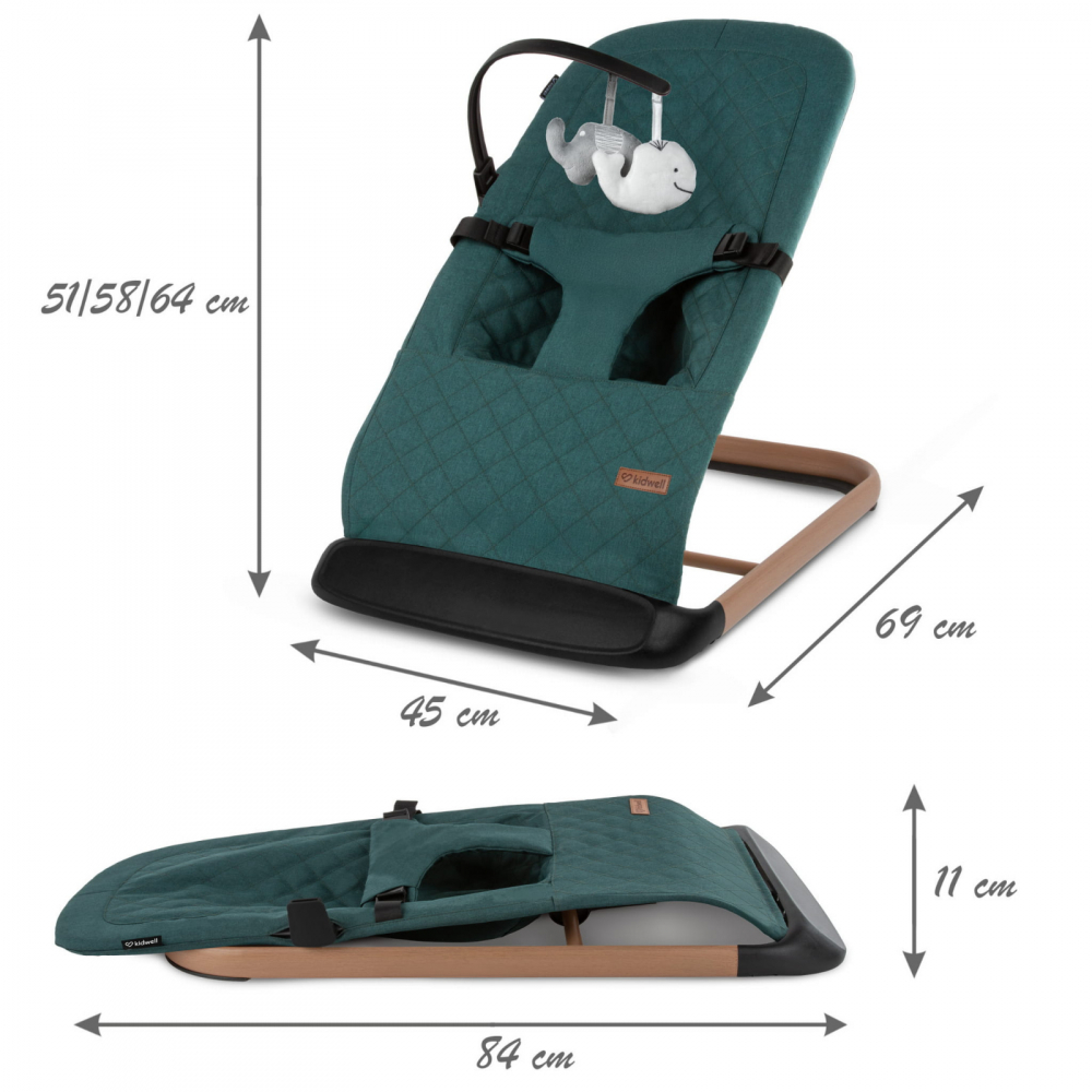Balansoar pentru copii Kidwell green wooden pliabil - 2