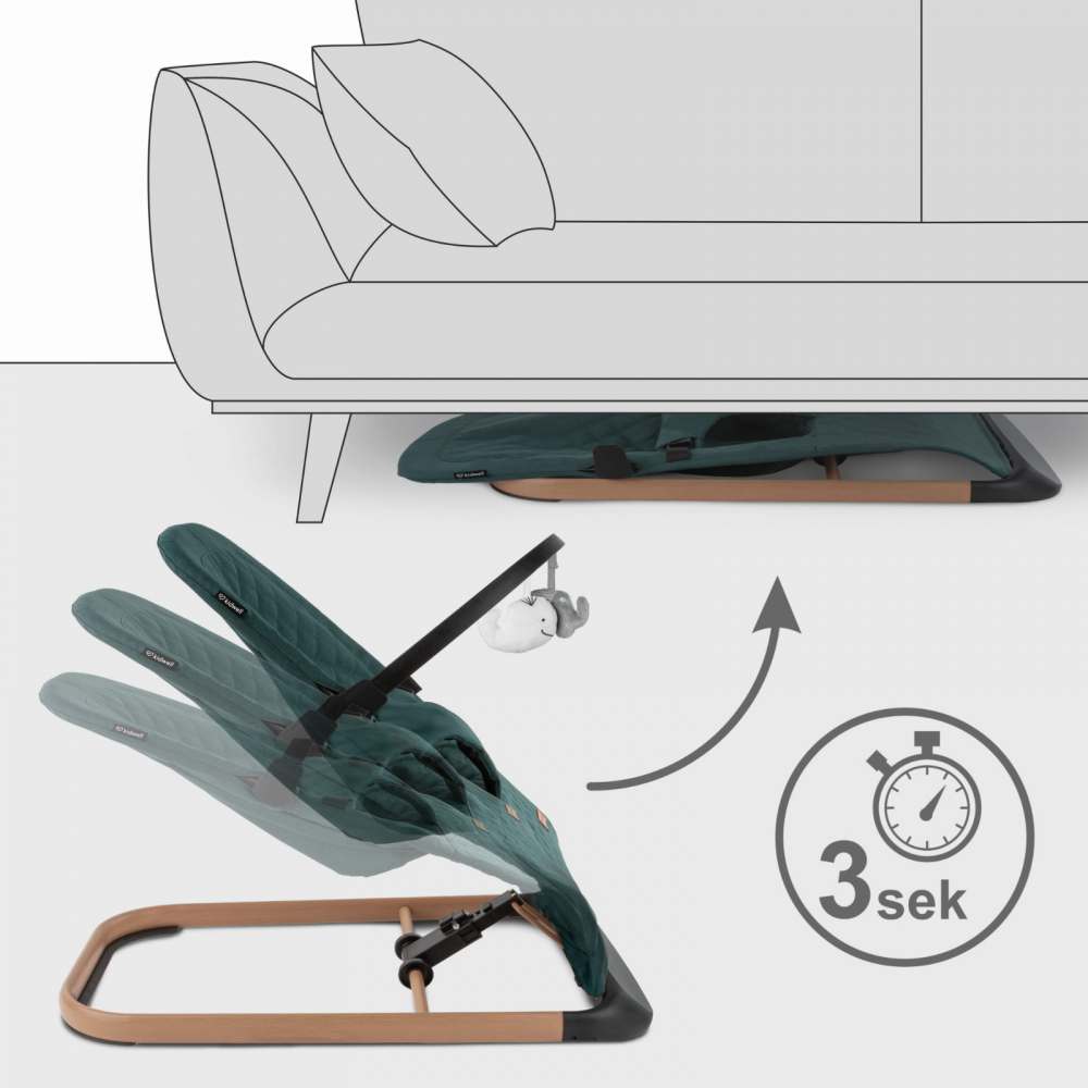 Balansoar pentru copii Kidwell green wooden pliabil - 3