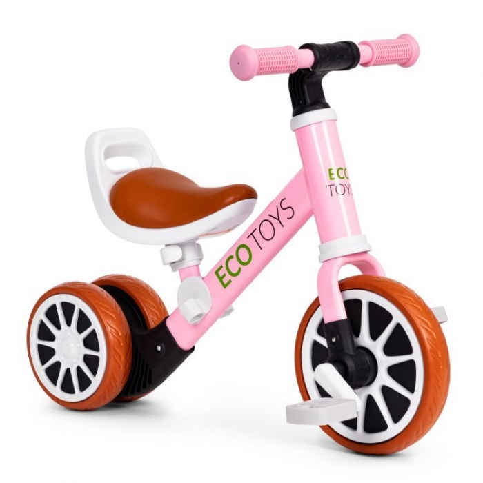 Bicicleta 2 in 1 cu pedale detasabile 2 ani+ Ecotoys Roz greutate admisa 30 kg - 9