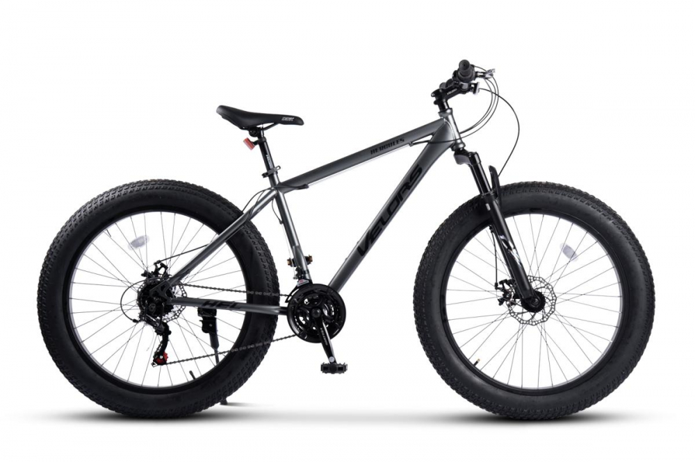 Bicicleta MTB-HT Fat Bike Velors Hercules V2619D GriNegru, roti 26 inch, 21 viteze, frane disc