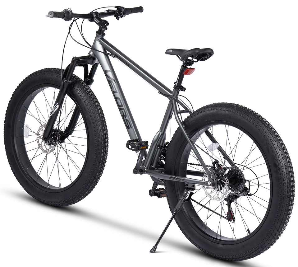 Bicicleta MTB-HT Fat Bike Velors Hercules V2619D GriNegru, roti 26 inch, 21 viteze, frane disc - 1
