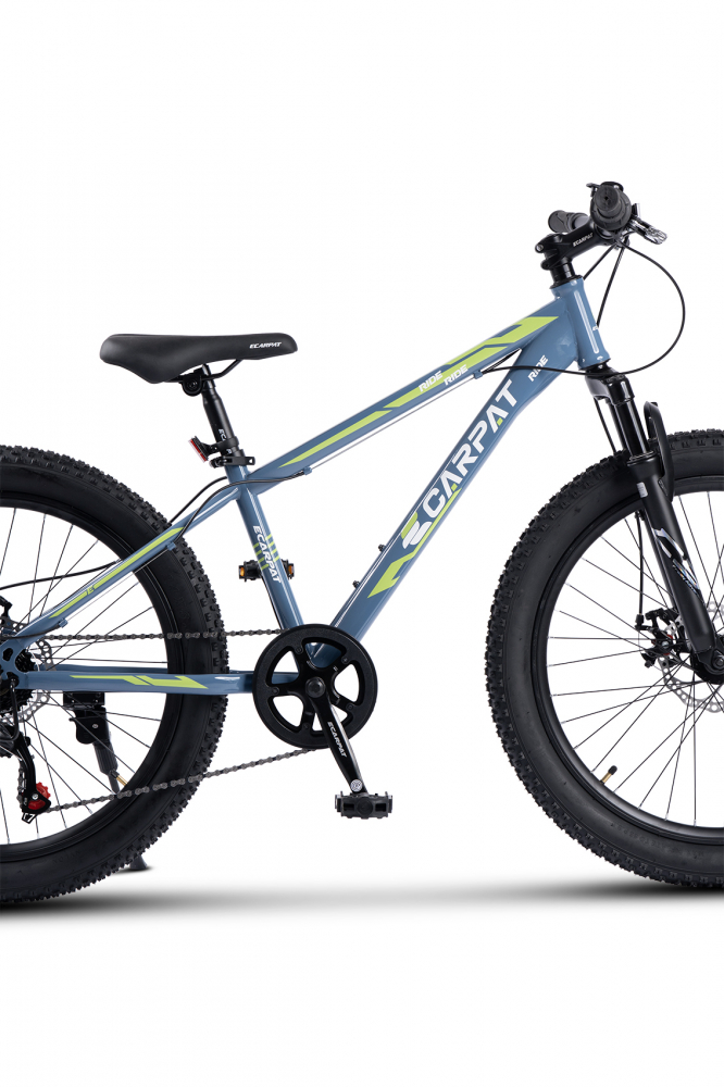 Bicicleta pentru copii Ecarpat Ride S24109C AlbastruVerde, 24 inch, echipare Shimano, anvelope late, furca cu suspensie, frane disc, 7 viteze - 4