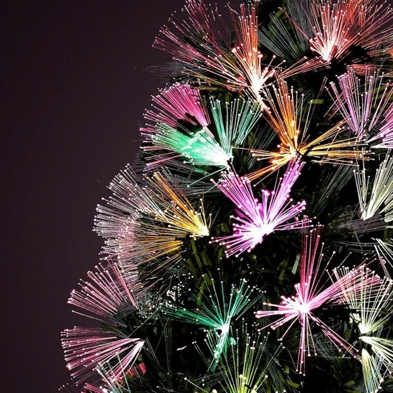 Brad artificial, fibra optica multicolora, inaltime 180 cm, suport metalic - 5