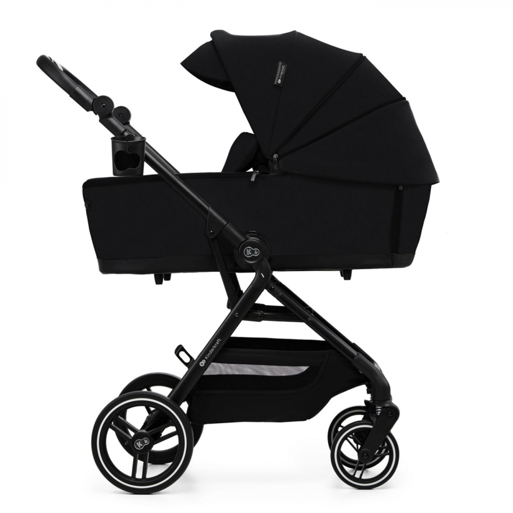 Carucior pentru copii Kinderkraft Yoxi Pure Black 2 in 1, suspensii, spatar reglabil, maner ajustabil, accesorii - 3