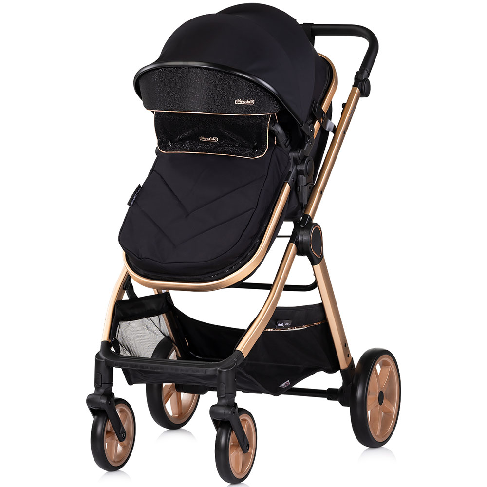 Carucior 2 in 1 pentru copii Chipolino Vista Blackberry, transformabil, cadru din aluminiu, sezut reversibil, maner reglabil, suspensii, husa de picioare, geanta, greutate suportata 22 kg - 7