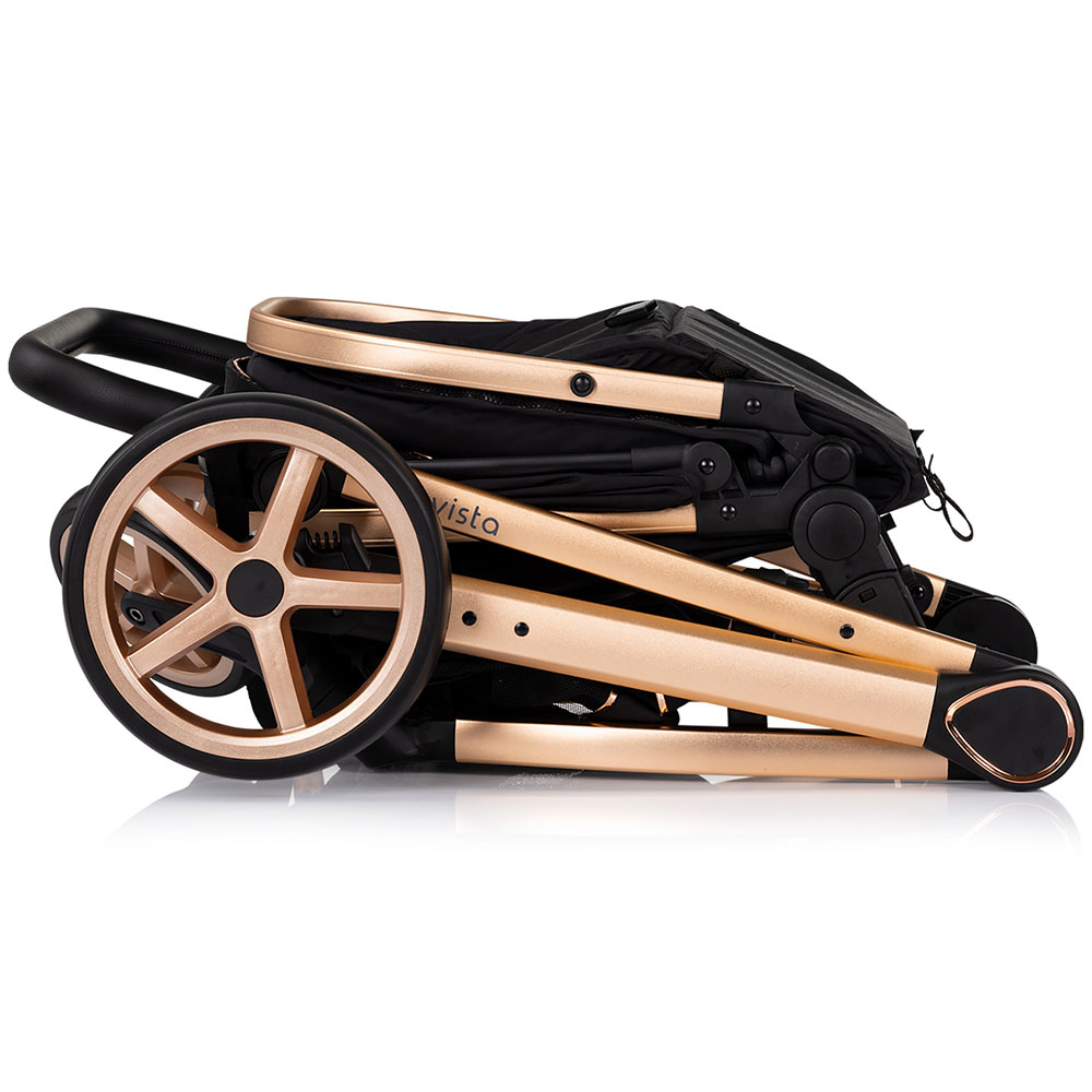 Carucior 2 in 1 pentru copii Chipolino Vista Blackberry, transformabil, cadru din aluminiu, sezut reversibil, maner reglabil, suspensii, husa de picioare, geanta, greutate suportata 22 kg - 6