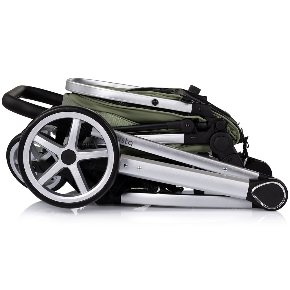 Carucior 3 in 1 pentru copii Chipolino Vista Basil, transformabil, cadru din aluminiu, sezut reversibil, maner reglabil, suspensii, husa de picioare, geanta, greutate suportata 22 kg - 2