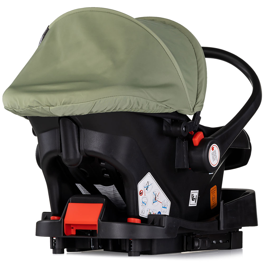 Carucior 3 in 1 pentru copii Chipolino Vista Basil, transformabil, cadru din aluminiu, sezut reversibil, maner reglabil, suspensii, husa de picioare, geanta, greutate suportata 22 kg - 10