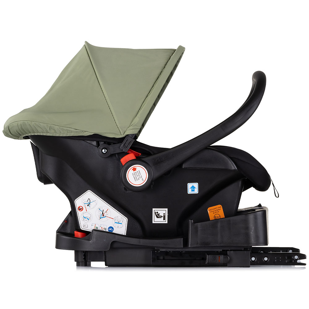 Carucior 3 in 1 pentru copii Chipolino Vista Basil, transformabil, cadru din aluminiu, sezut reversibil, maner reglabil, suspensii, husa de picioare, geanta, greutate suportata 22 kg - 11