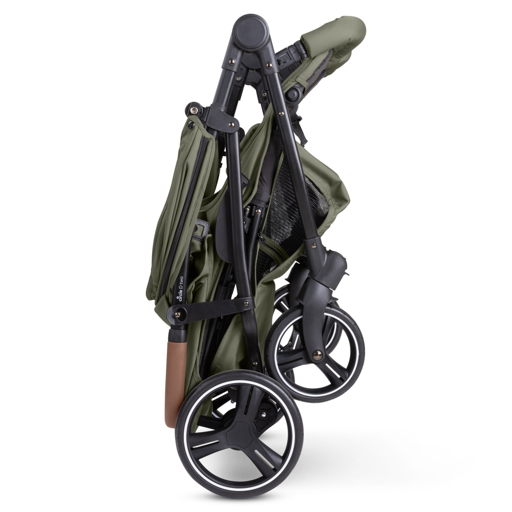 Carucior pentru gemeni Circle D Two Verde reglabil, cu suspensii si husa detasabila - 1