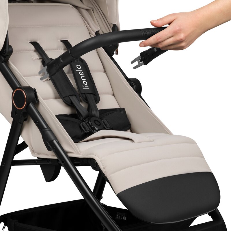 Carucior pentru copii Lionelo Iva Bej sport, sustine 22 kg, spatar reglabil, suspensii, maner ajustabil - 2