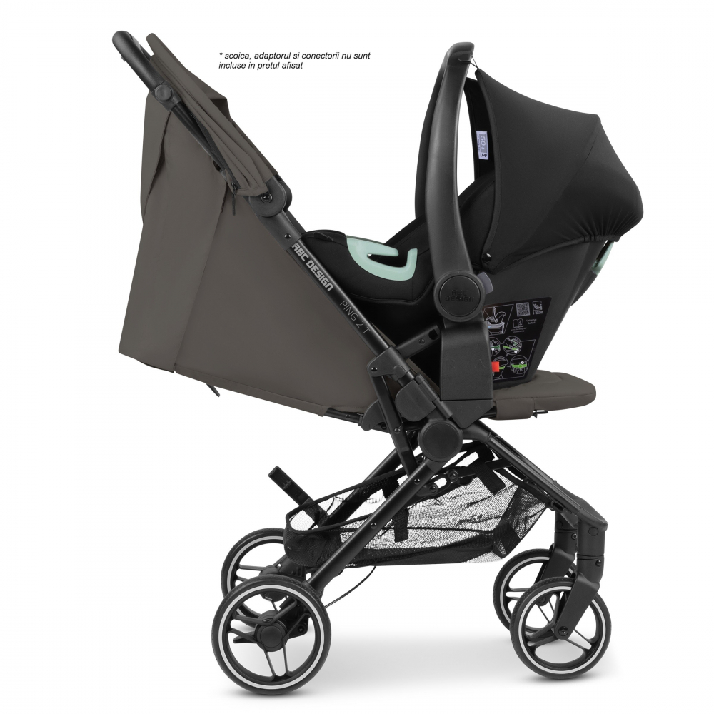 Carucior sport pentru copii ABC Design Ping 2 Trekking Cloud, roti eva, greutate admisa 22 kg - 6