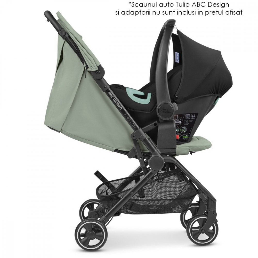Carucior sport pentru copii ABC Design Ping 3 Travel Pine cadru din aluminiu, suspensii, compact potrivit pentru avion, geanta de transport inclusa, greutate admisa 22 kg - 1