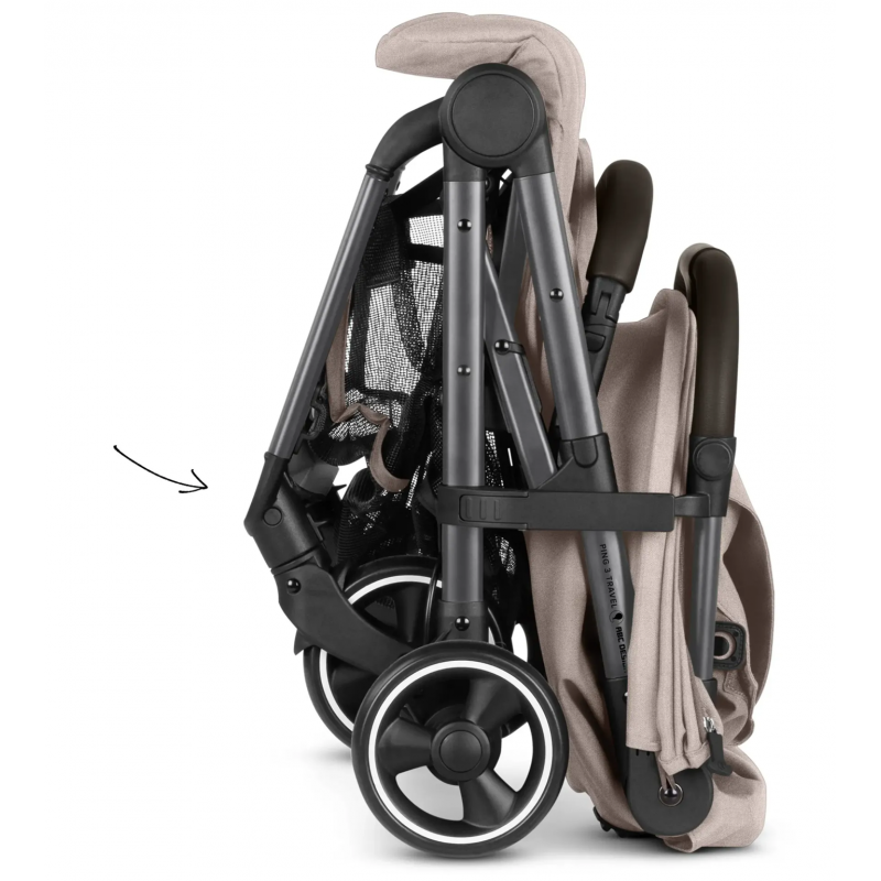Carucior sport pentru copii ABC Design Ping 3 Travel Camel cadru din aluminiu, suspensii, compact potrivit pentru avion, geanta de transport inclusa, greutate admisa 22 kg - 1