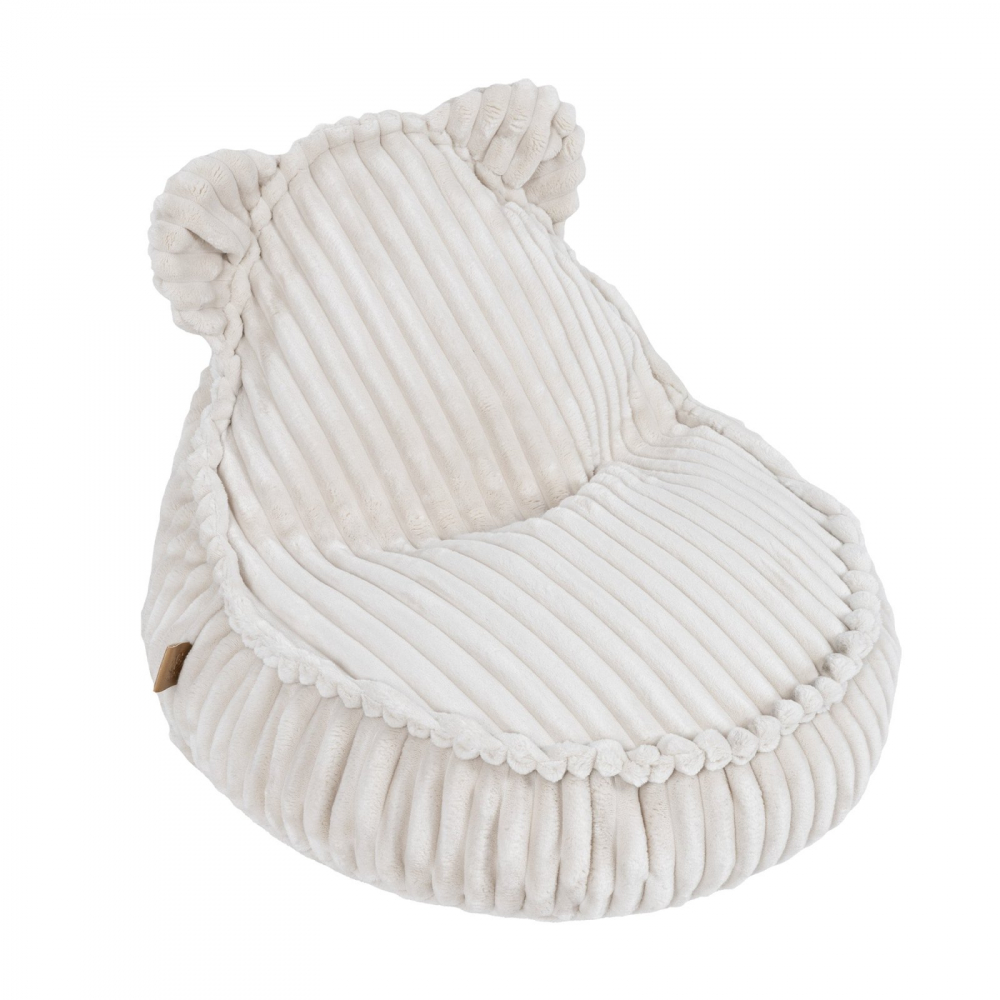 Fotoliu tip puf pentru copii MeowBaby cotton candy white - 1