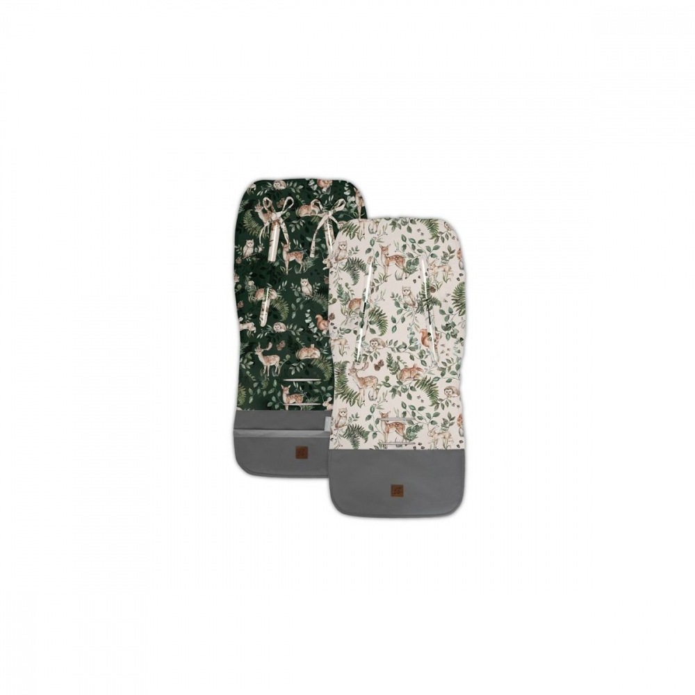 Insert cu 2 fete si husa din bumbac respirabila pentru carucior sport animals garden - 6