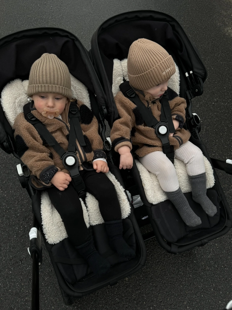 Insert cu 2 fete husa pentru carucior sport crem si gri deschis - 1