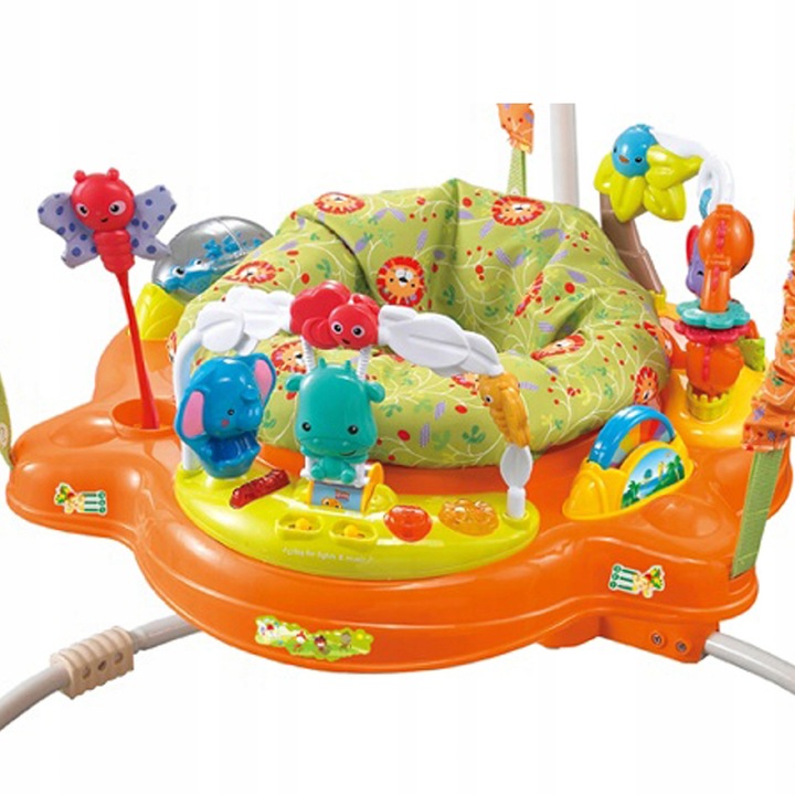 Jumper interactiv pentru copii Matadi Orange, cu lumini si sunete, sezut rotativ 360, inaltime ajustabila, dimensiune 95 x 72 x 72 cm - 1