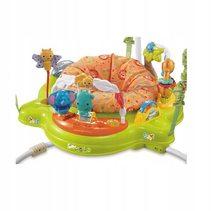 Jumper interactiv pentru copii Matadi Green, cu lumini si sunete, sezut rotativ 360, inaltime ajustabila, dimensiune 95 x 72 x 72 cm - 1