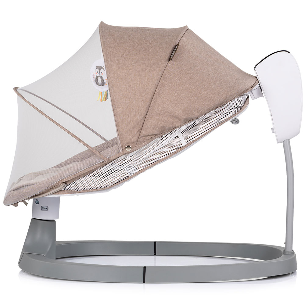 Leagan electric pentru copii Chipolino Lambada Tiramisu cu telecomanda, functie de scaun, sezut reglabil, plasa anti-insecte - 1