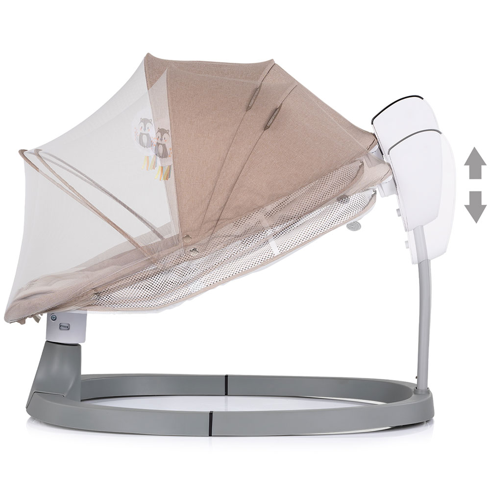 Leagan electric pentru copii Chipolino Lambada Tiramisu cu telecomanda, functie de scaun, sezut reglabil, plasa anti-insecte - 2