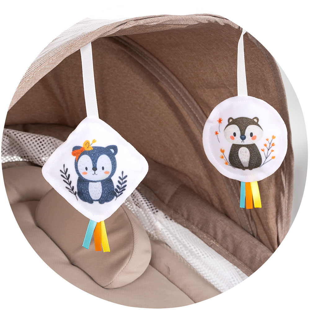 Leagan electric pentru copii Chipolino Lambada Tiramisu cu telecomanda, functie de scaun, sezut reglabil, plasa anti-insecte - 7