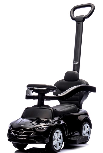 Masinuta copii de impins R-Sport Mercedes C63 amg negru cu maner pentru controlul parental, suport pentru picioare, protectie impotriva rasturnarii, volan cu melodii si claxon - 3