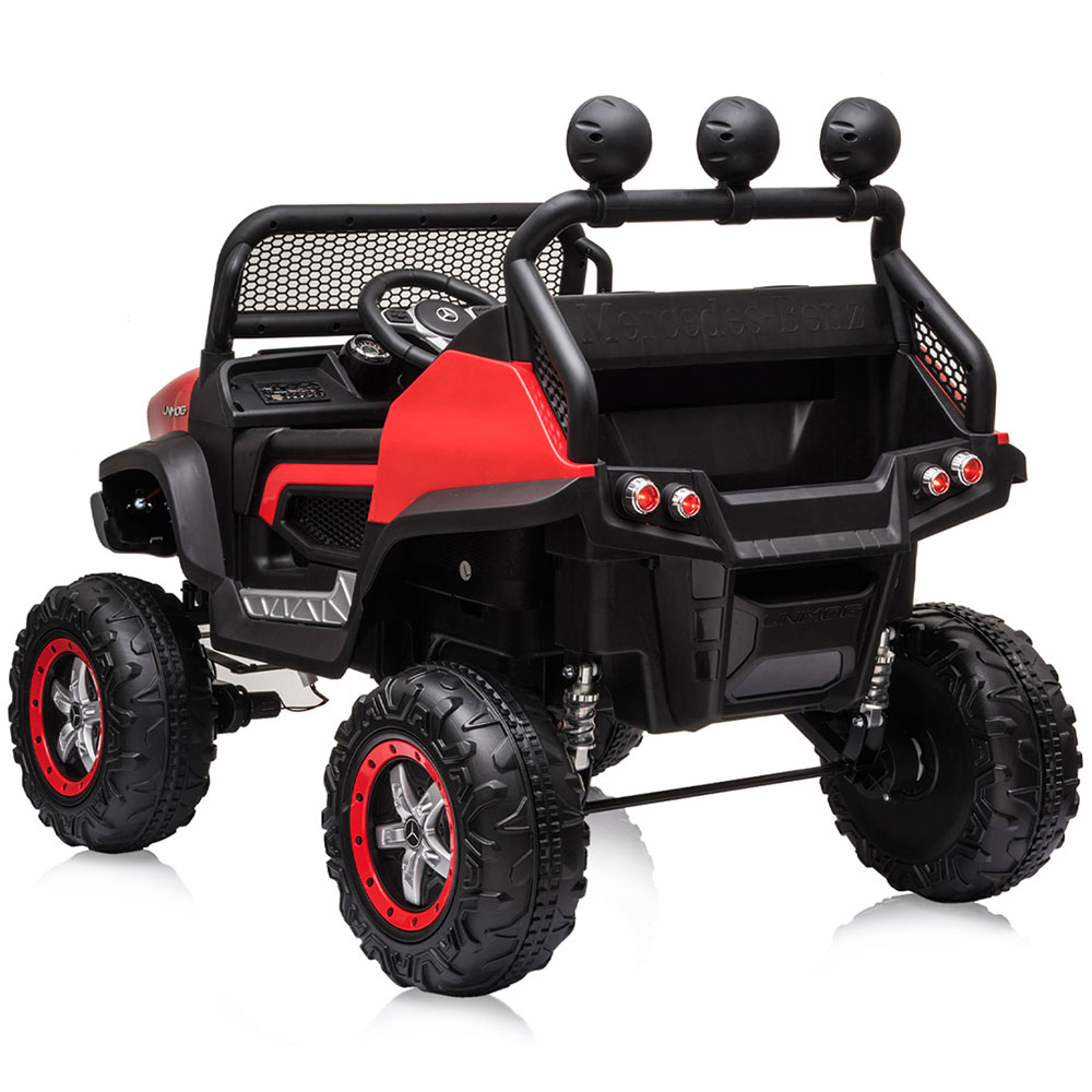 Masinuta electrica pentru copii Chipolino OffRoad Mercedes Unimog Red cu scaun din piele, roti EVA cu suspensie, deschidere usi, greutate admisa 30 kg - 2