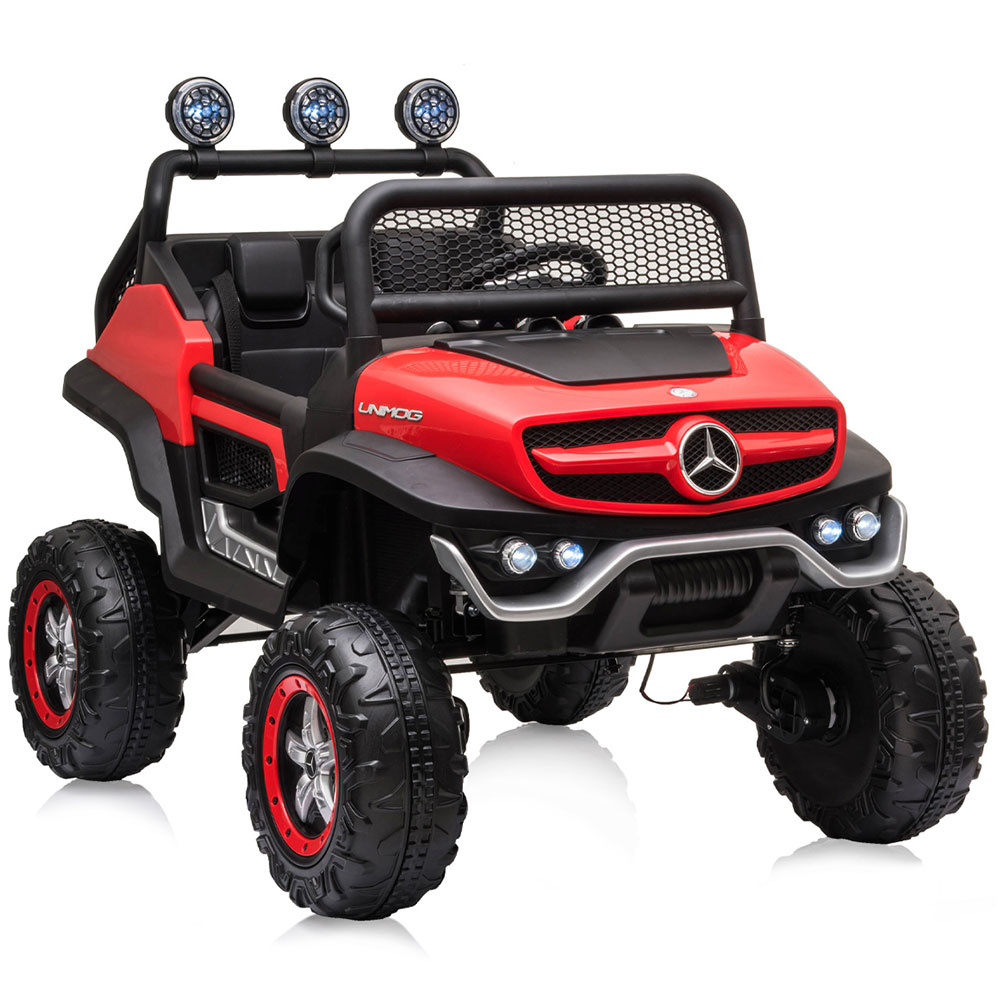 Masinuta electrica pentru copii Chipolino OffRoad Mercedes Unimog Red cu scaun din piele, roti EVA cu suspensie, deschidere usi, greutate admisa 30 kg - 3