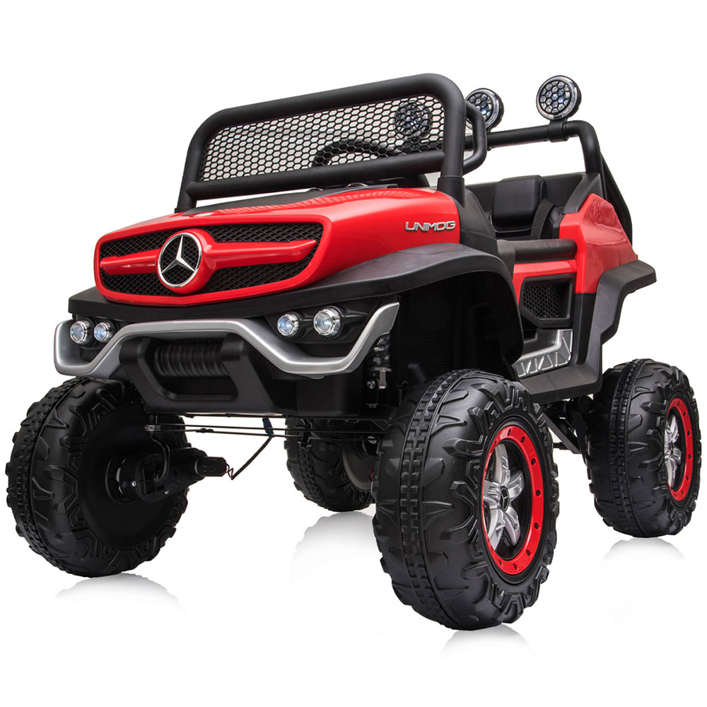 Masinuta electrica pentru copii Chipolino OffRoad Mercedes Unimog Red cu scaun din piele, roti EVA cu suspensie, deschidere usi, greutate admisa 30 kg - 7