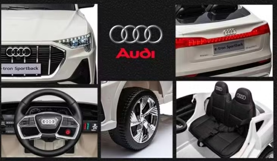 Masinuta electrica pentru copii cu licenta Audi E-Tron Sportback White cu telecomanda 2.4G, acumulator 12V4.5Ah,motoare 80w,lumini led,muzica,pornire la buton,usi cu deschidere,mp3usb,functie swing,3 viteze din telecomanda - 3