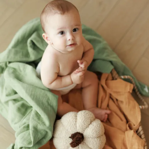 Set 3 museline multifunctionale din bumbac organic 60x60 cm Onino Hug.me Pure nature - 2