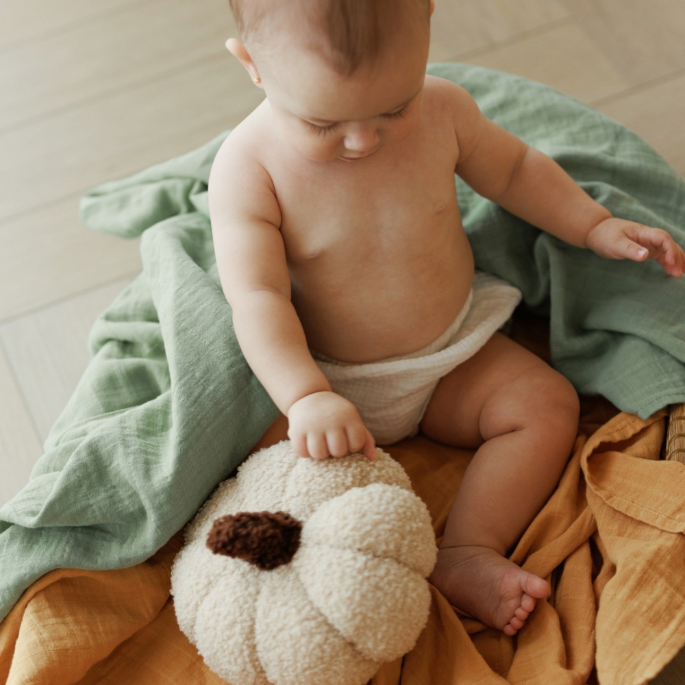 Muselina multifunctionala din bumbac organic 120x120 cm Onino Hug.me Honey Gold - 2