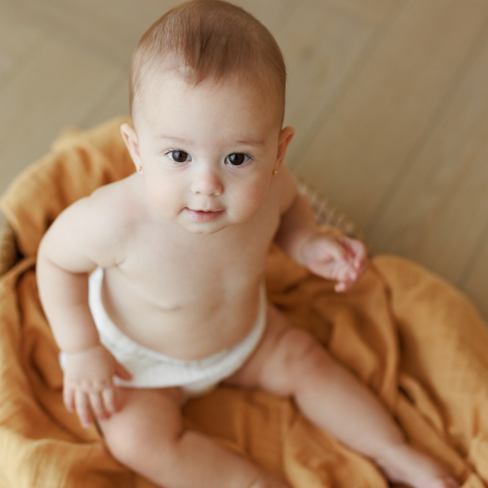 Muselina multifunctionala din bumbac organic 120x120 cm Onino Hug.me Honey Gold - 3