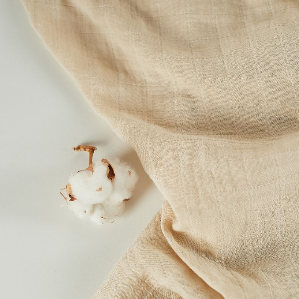 Muselina multifunctionala din bumbac organic 120x120 cm Onino Hug.me Creamy vanilla - 5