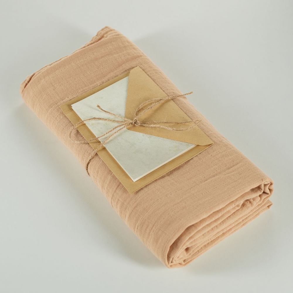 Muselina multifunctionala din bumbac organic 120x120 cm Onino Hug.me Oatmeal beige - 5