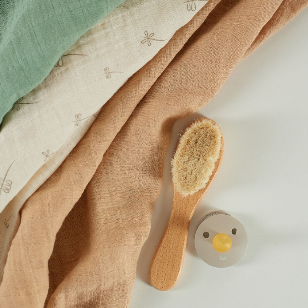 Set 3 museline multifunctionale din bumbac organic 60x60 cm Onino Hug.me Pure nature - 5