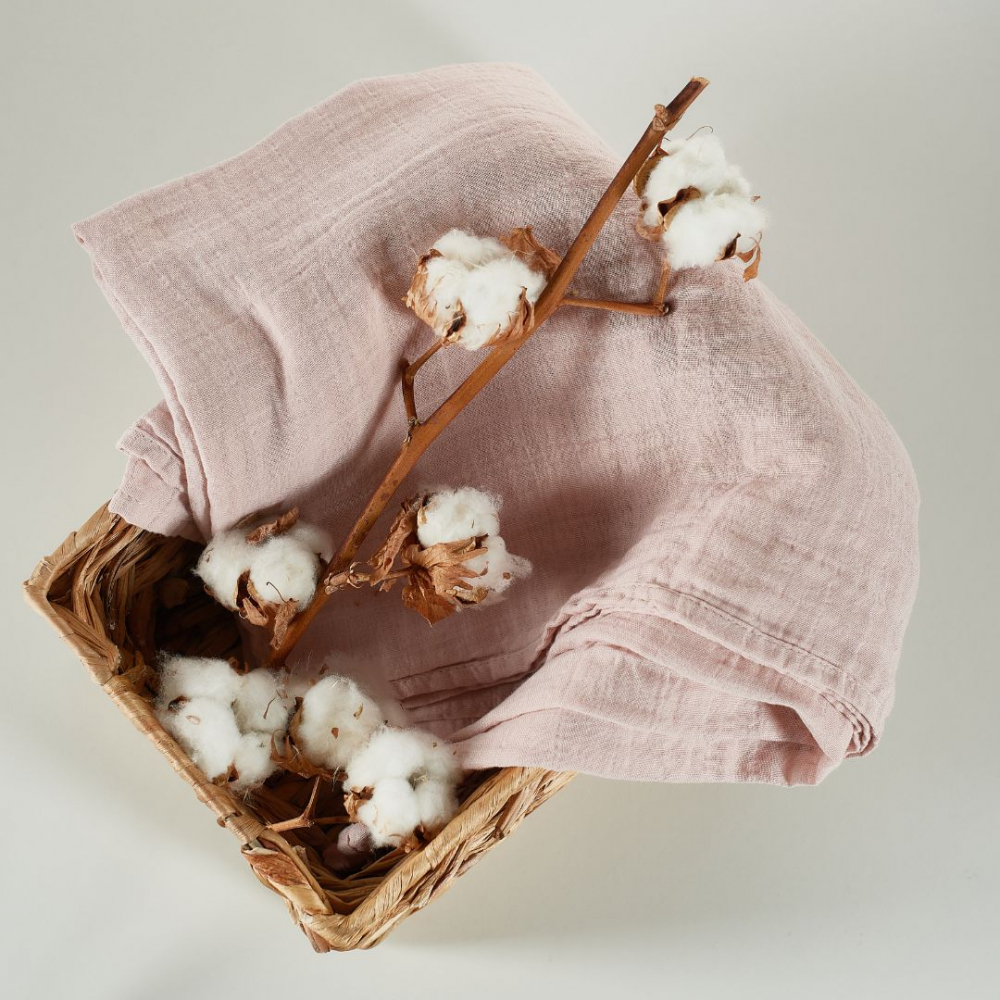 Muselina multifunctionala din bumbac organic 120x120 cm Onino Hug.me Warm peach - 4