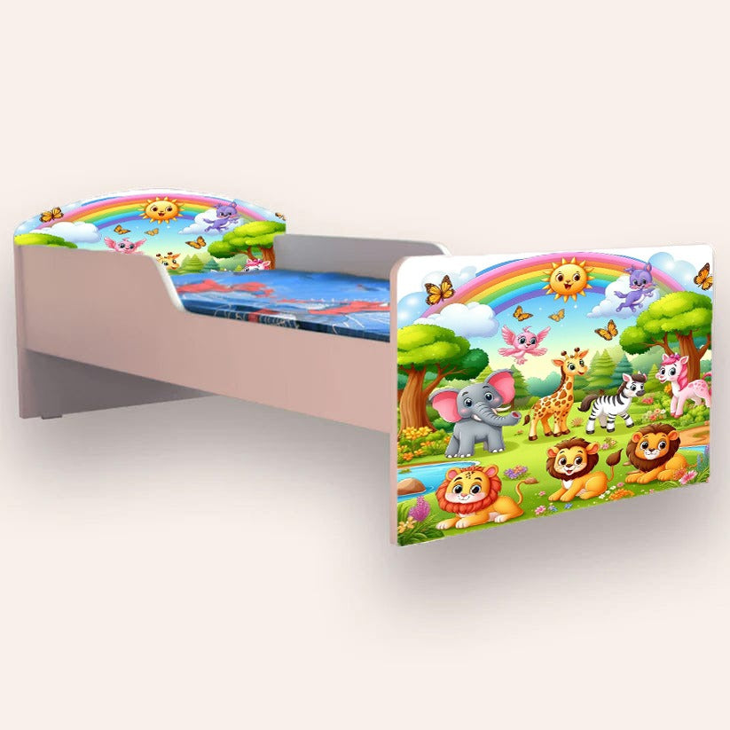 Pat pentru copii Animale Zoo, 2-8 ani, 140x70 cm - 1